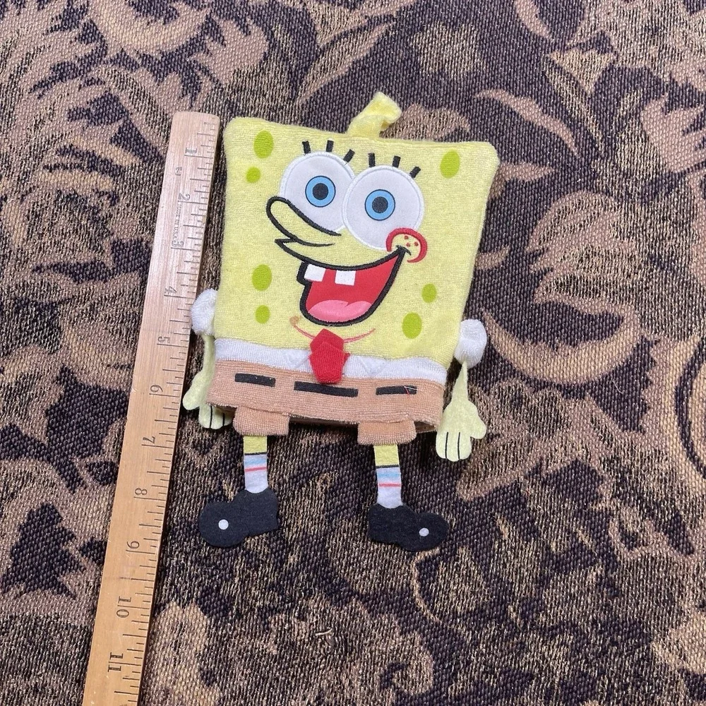 Vintage Collectible SpongeBob SquarePants Cotton Bath Tub Wash Mitt 2002